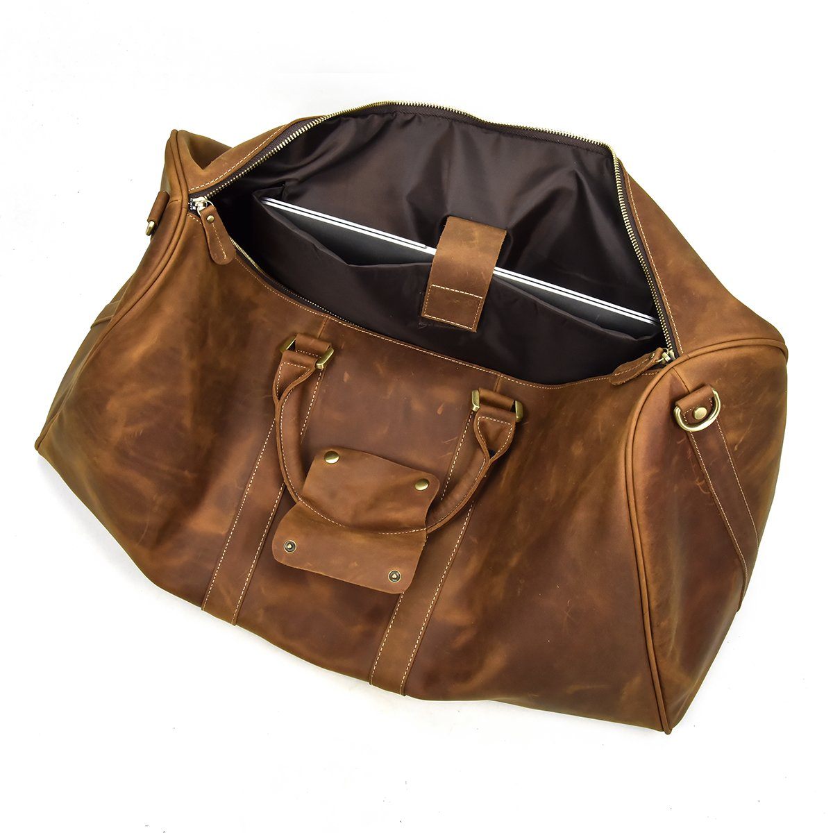 functional Brown Leather Holdall