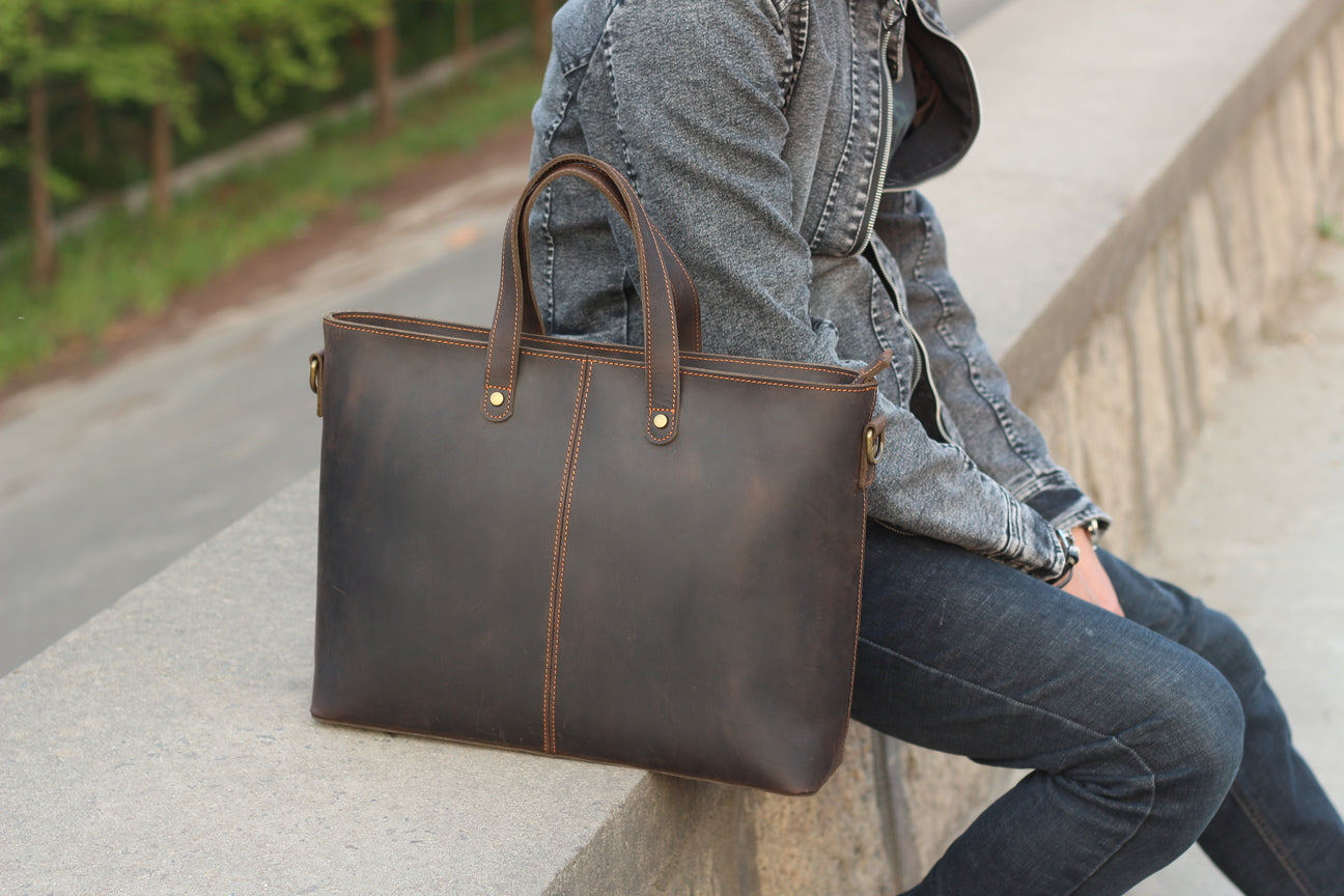 cabin Brown Leather Tote Bag