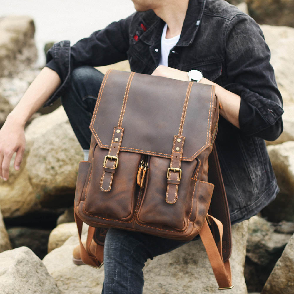 leather backpack