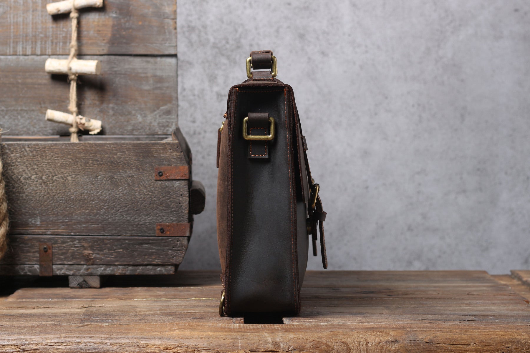 retro Leather Courier Bag