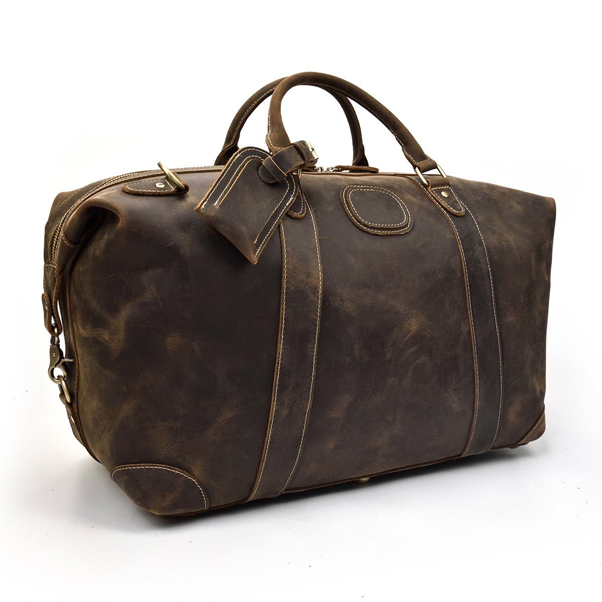 vintage style Leather Holdall Bag