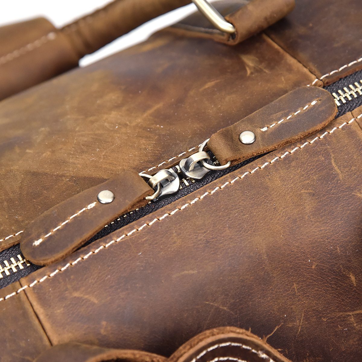 water resistant Leather Holdall