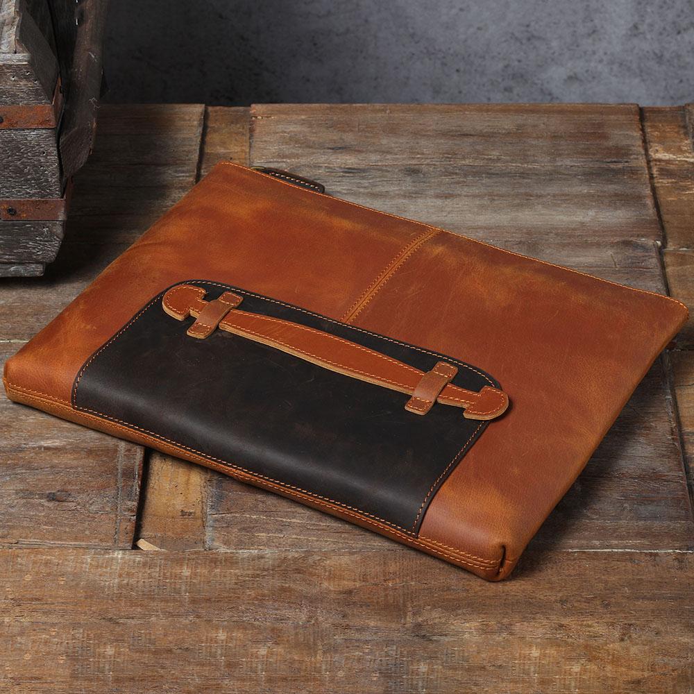 retro Leather Laptop Pouch