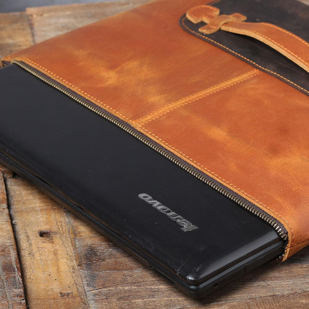 men's Leather Laptop Pouch