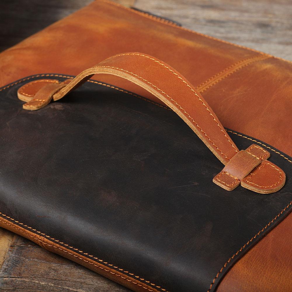 water resistant Leather Laptop Pouch