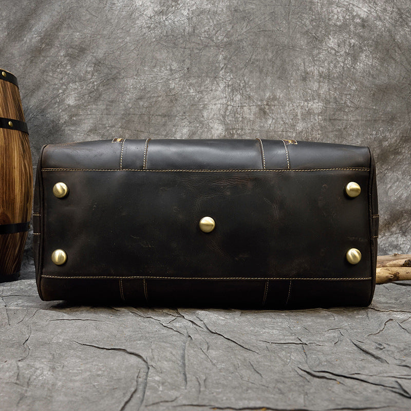 carry on Leather Overnight Bag