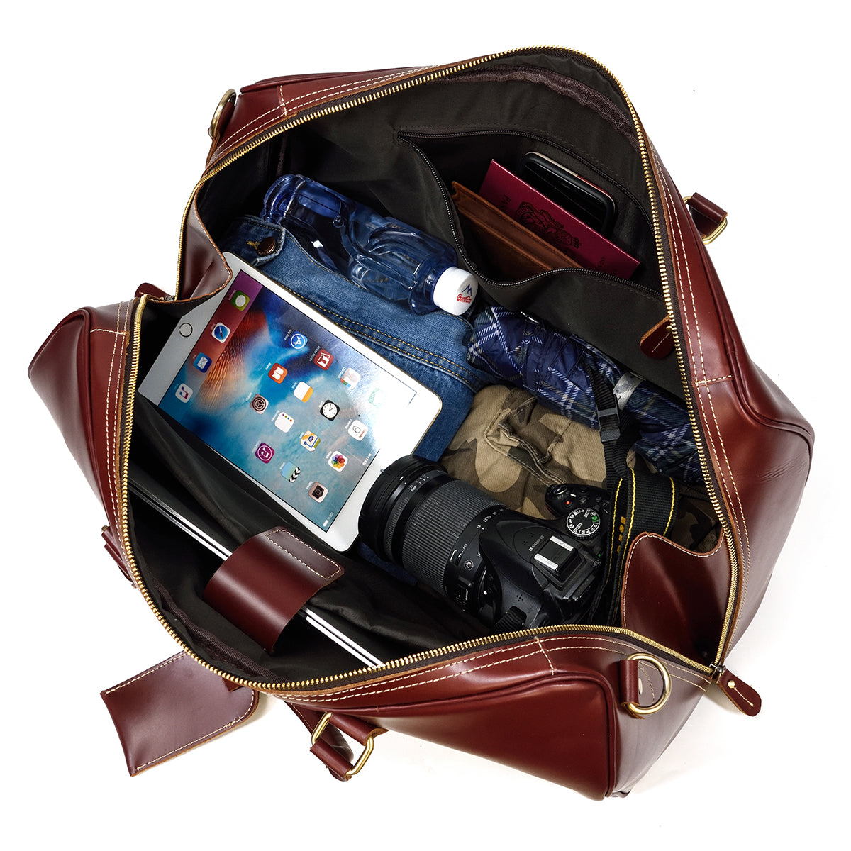 travel Leather Weekender Bag