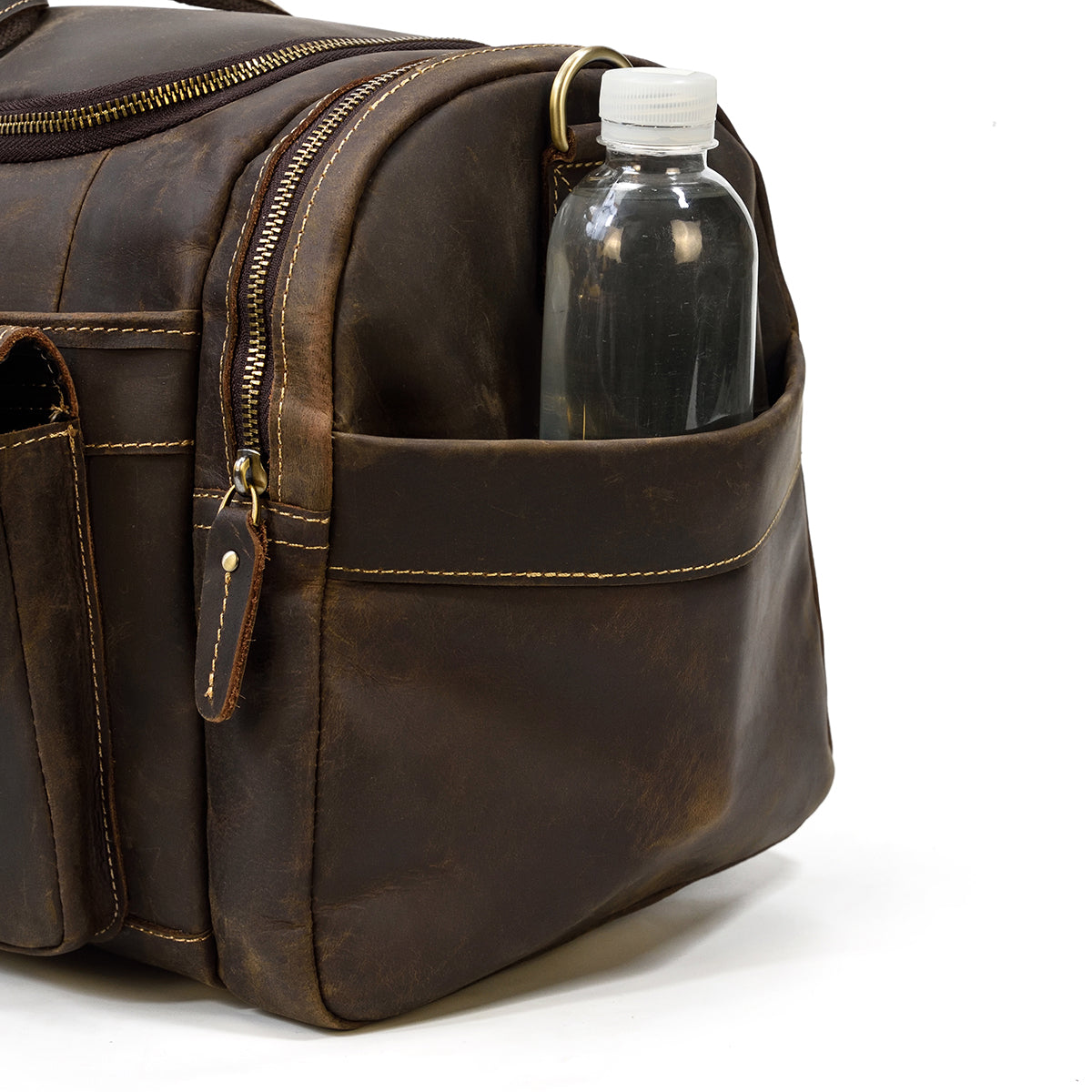 carry on Men's Leather Duffle Bag