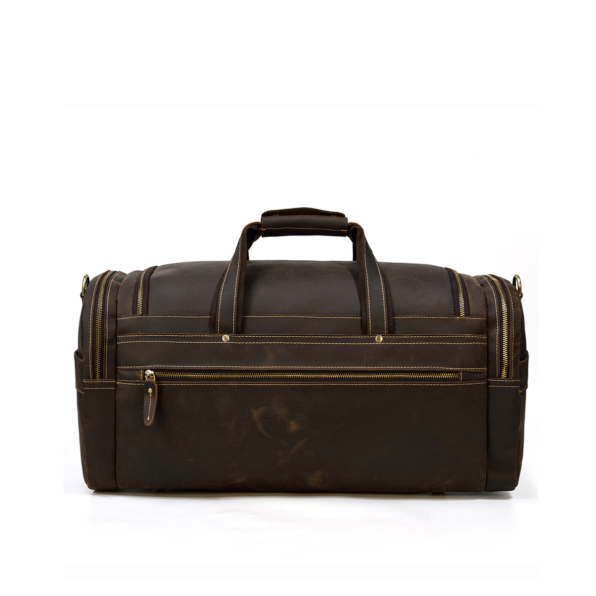 grey Men's Leather Duffle Bag