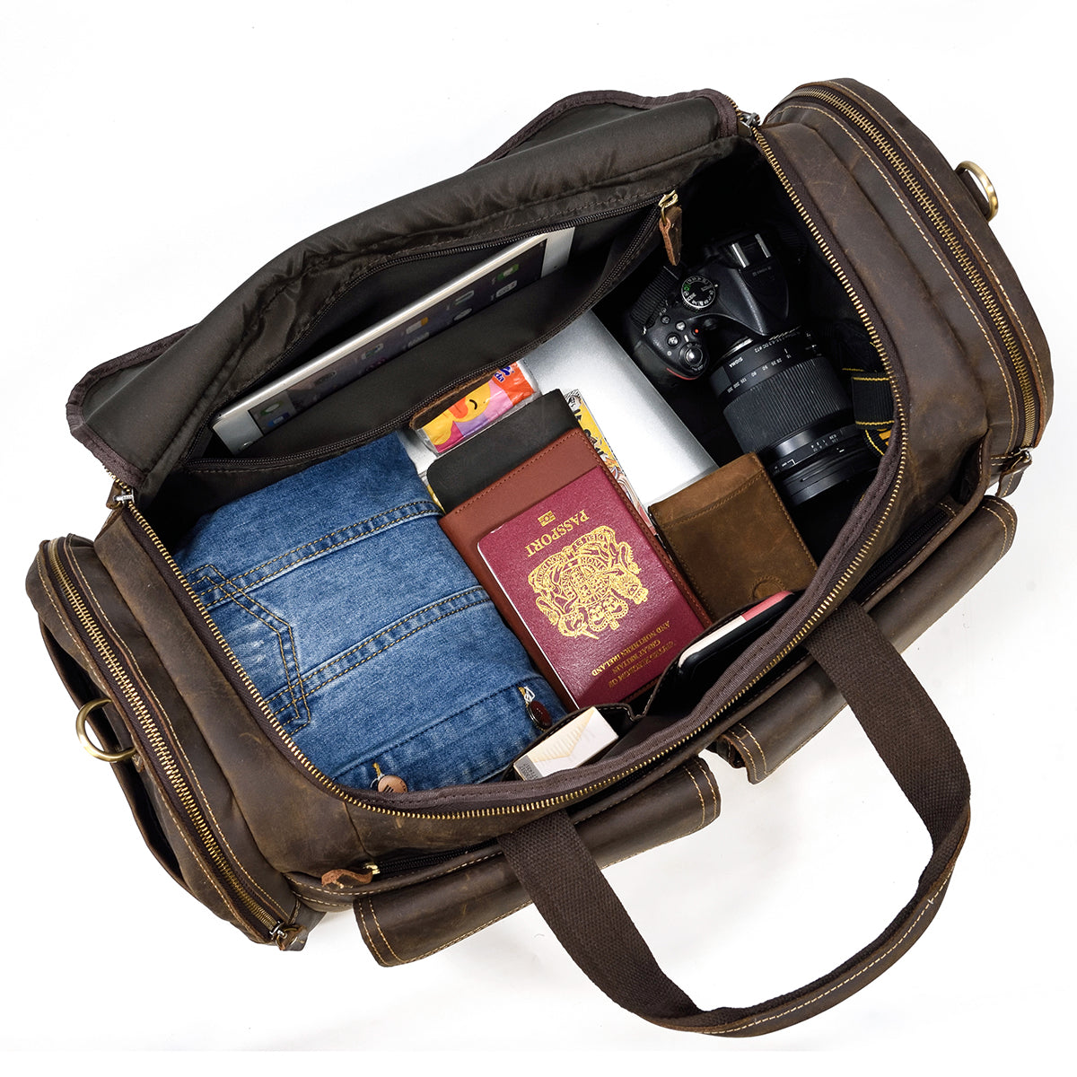 travel Men's Leather Duffle Bag