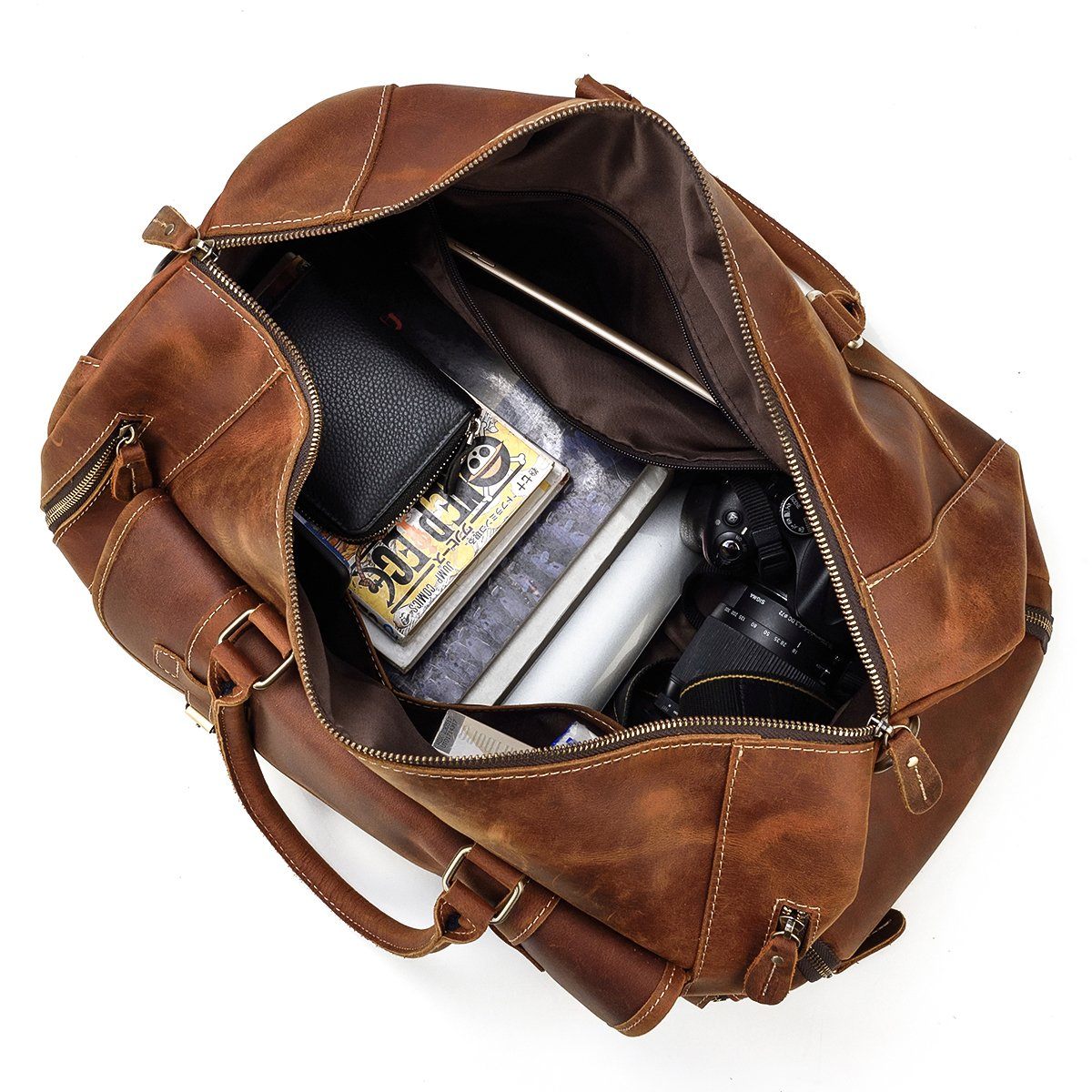 functional Men's Leather Weekend Bag