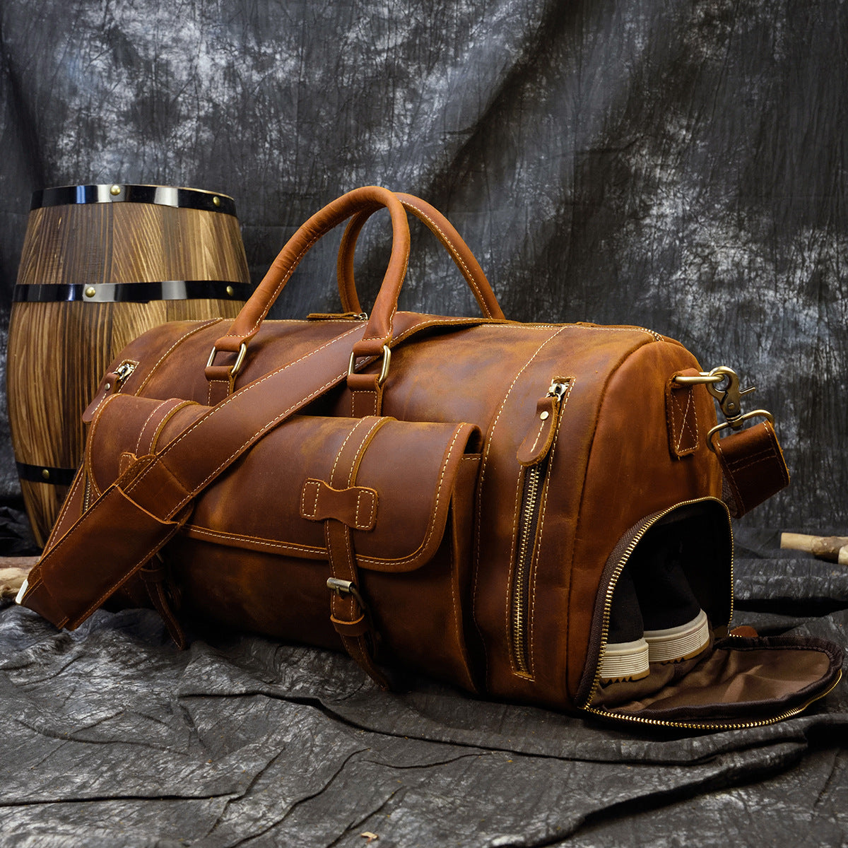 antique Men's Leather Weekend Bag