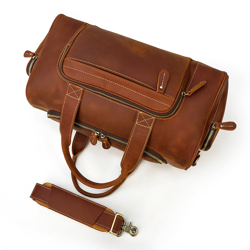 travel Mens Leather Holdall