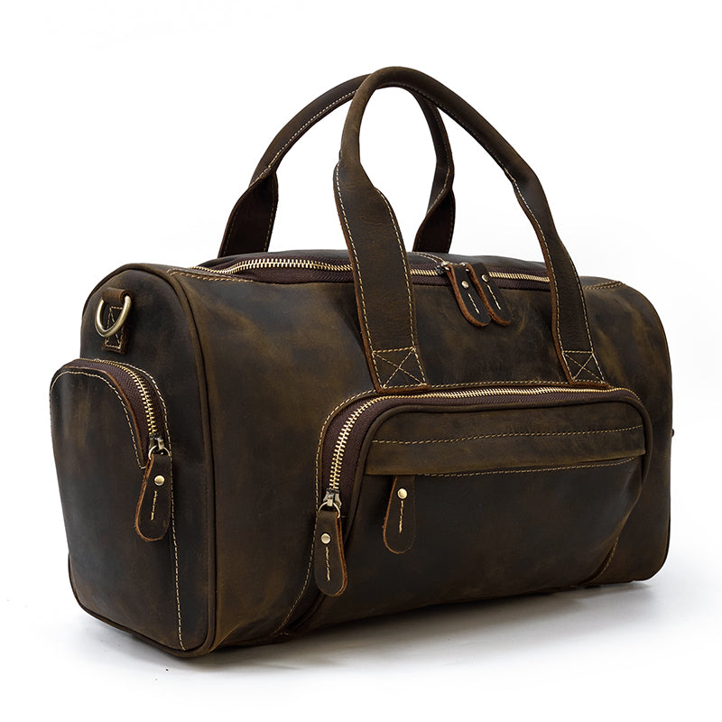 men's Mens Leather Holdall