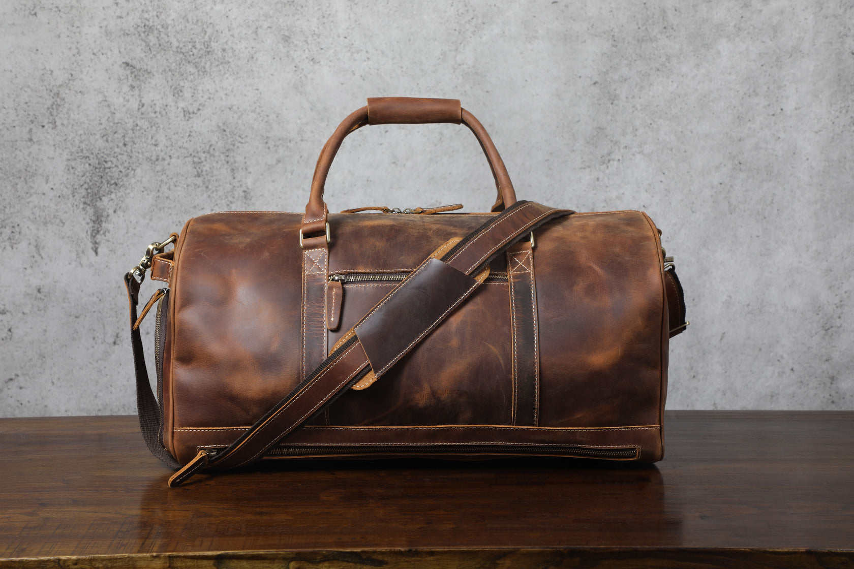 Mens Leather Travel Bag