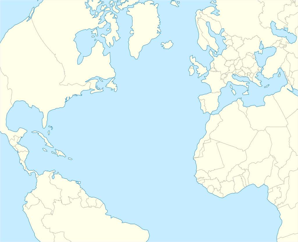 North Atlantic Ocean laea location map