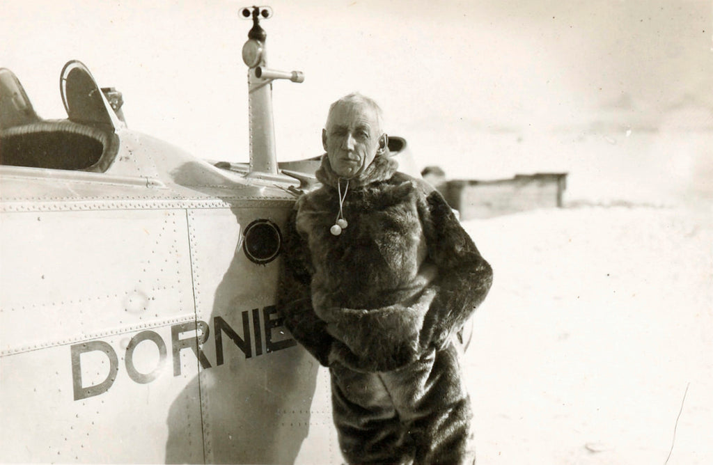 Roald Amundsen in Svalbard near his plane