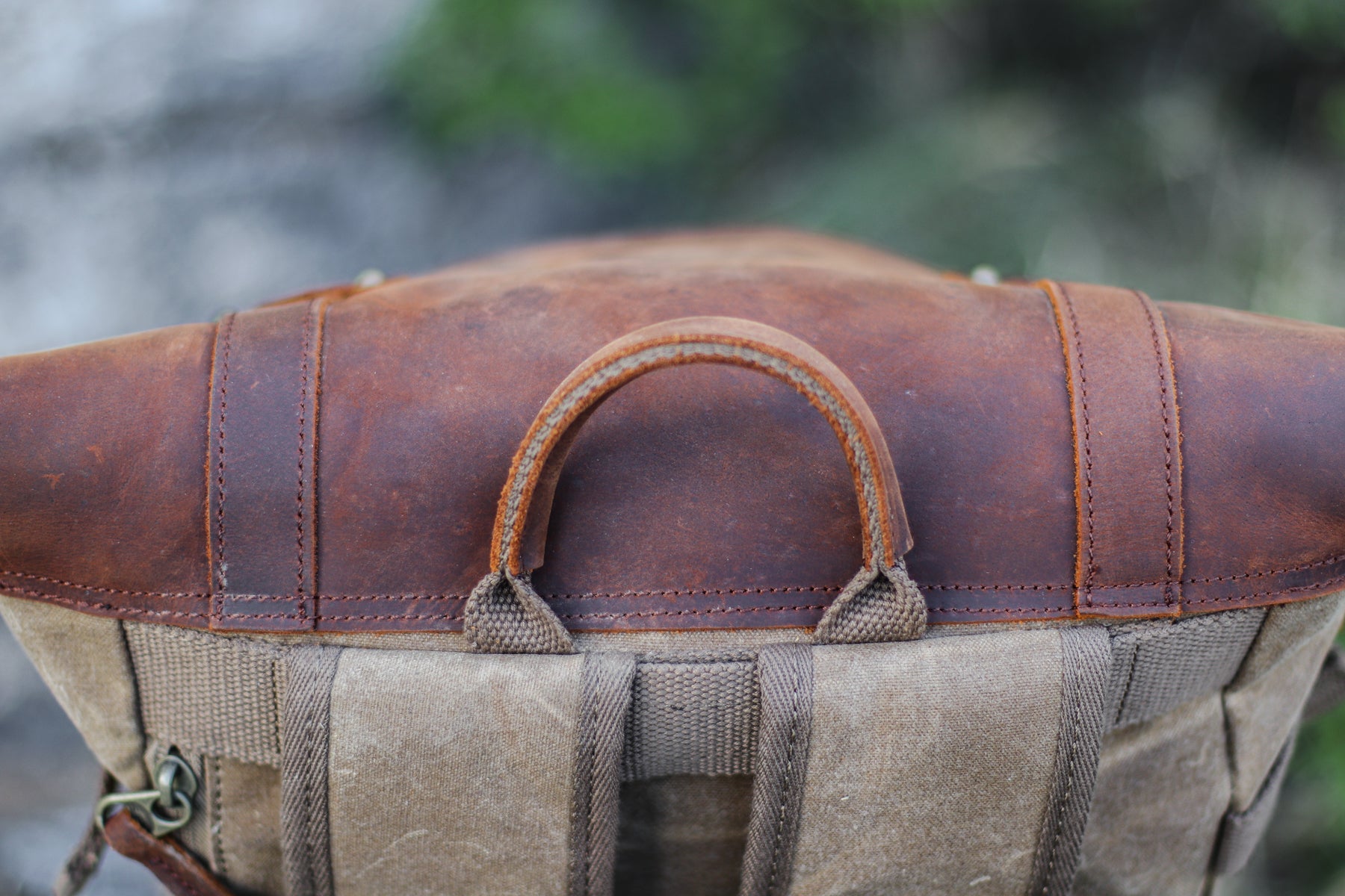 sac à dos photographe poignée suppérieure en cuir