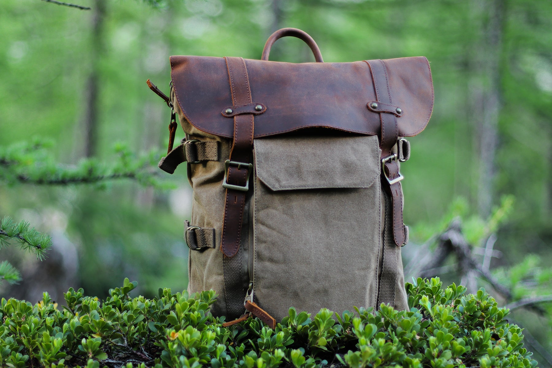 sac à dos photographe en toile de cotton cirée