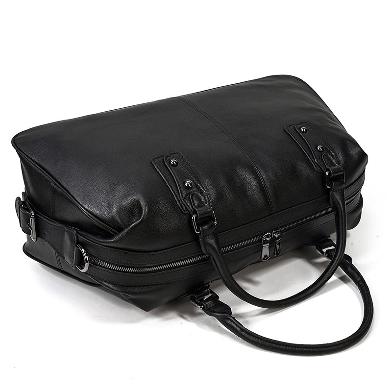 Sac de Voyage en Cuir Noir tendance