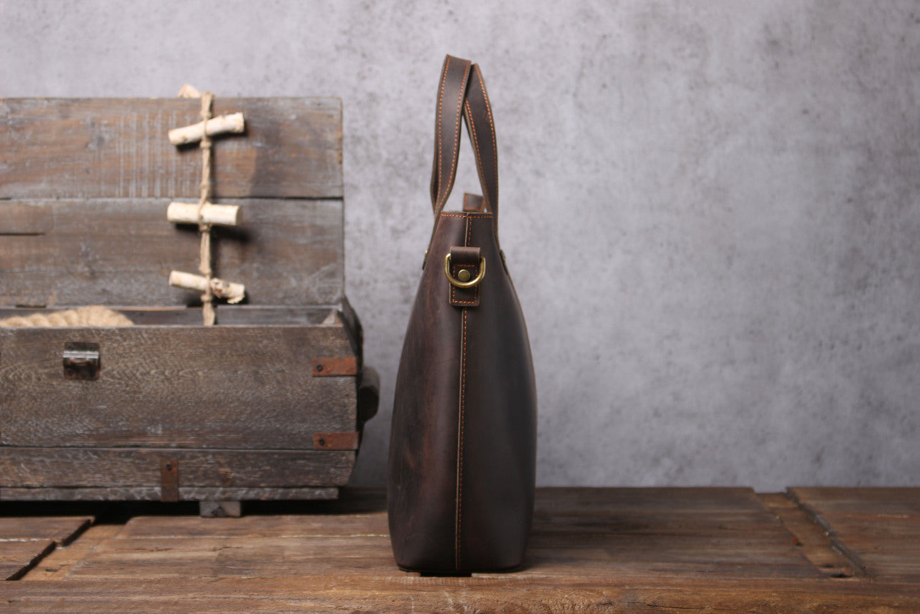 Tote Bag en Cuir Brun marron