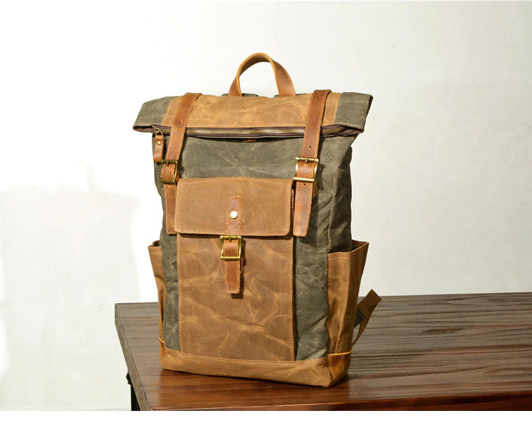 commuter ripstop waxed canvas backpack for school