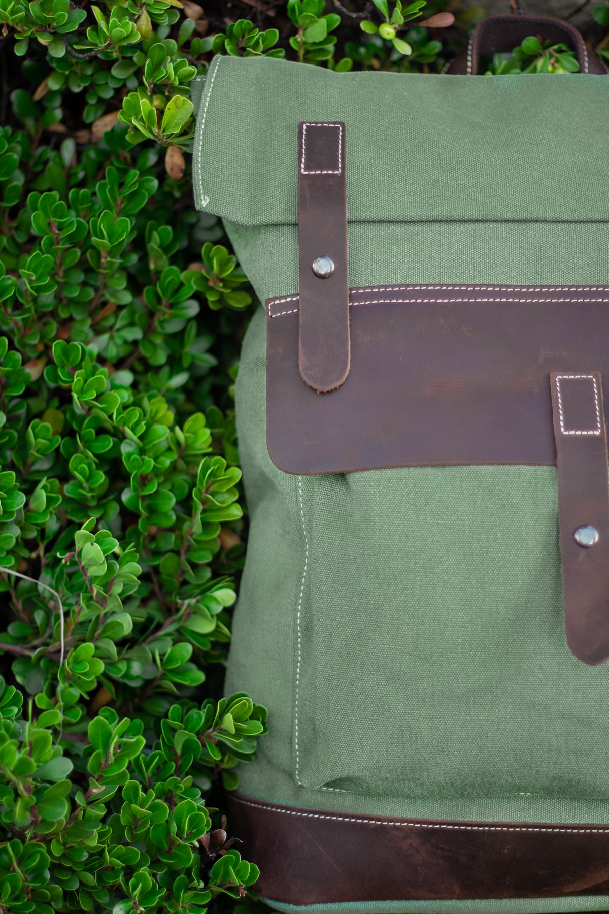 Expandable Waxed Cotton Day Pack