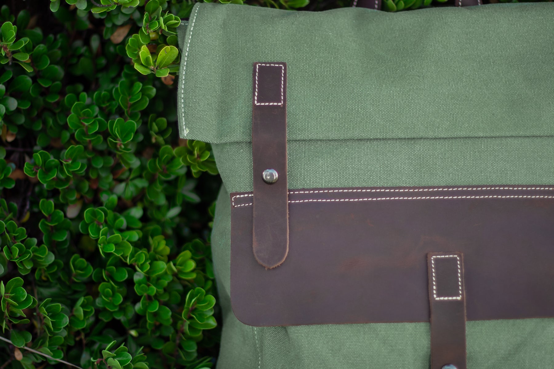 vintage style Waxed Cotton Hiking Backpack