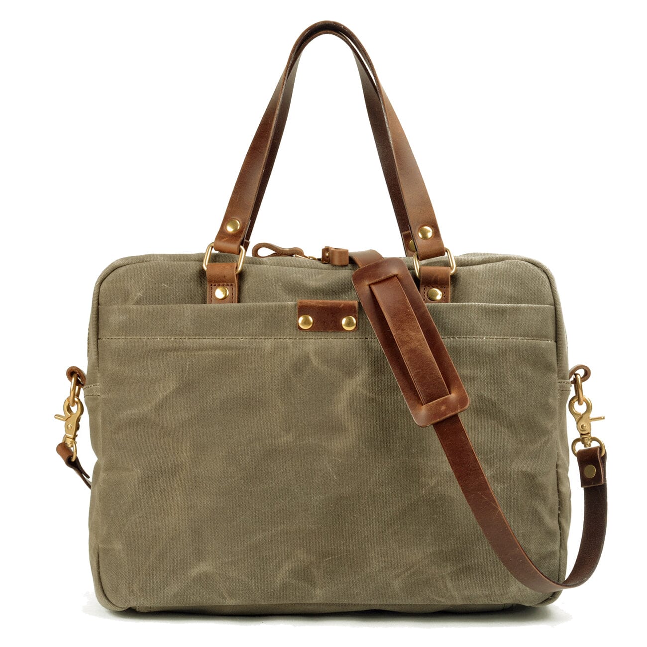 army green canvas laptop messenger bag