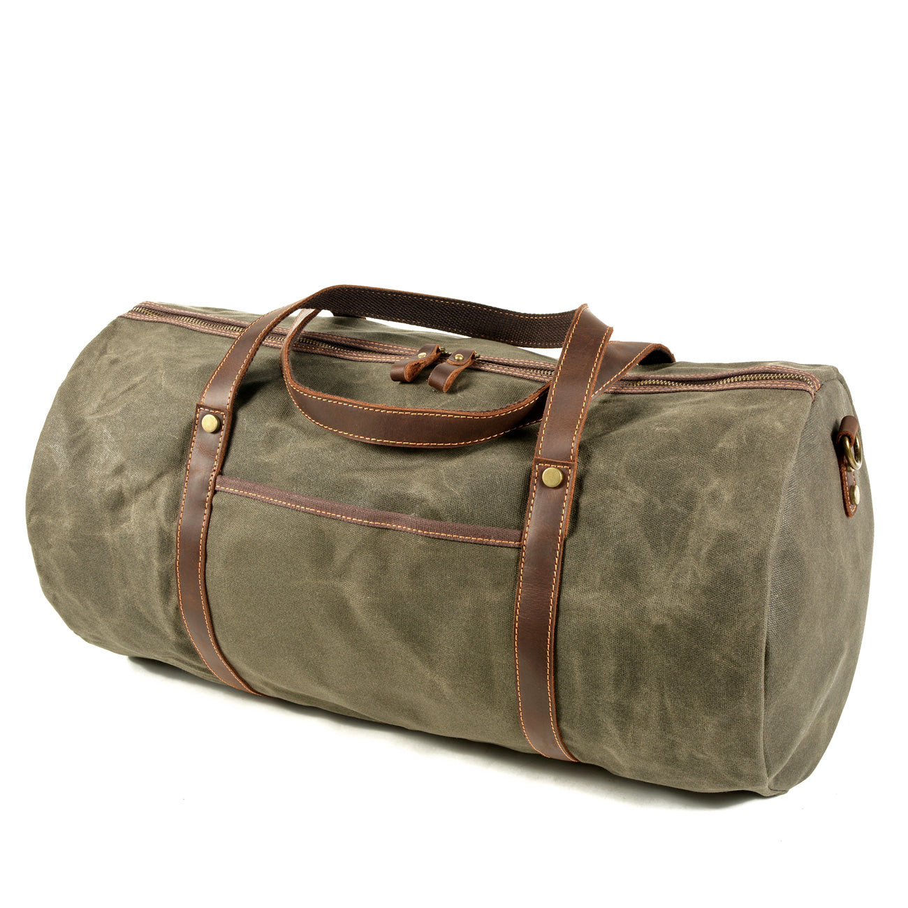 army green duffle bag without side-pockets