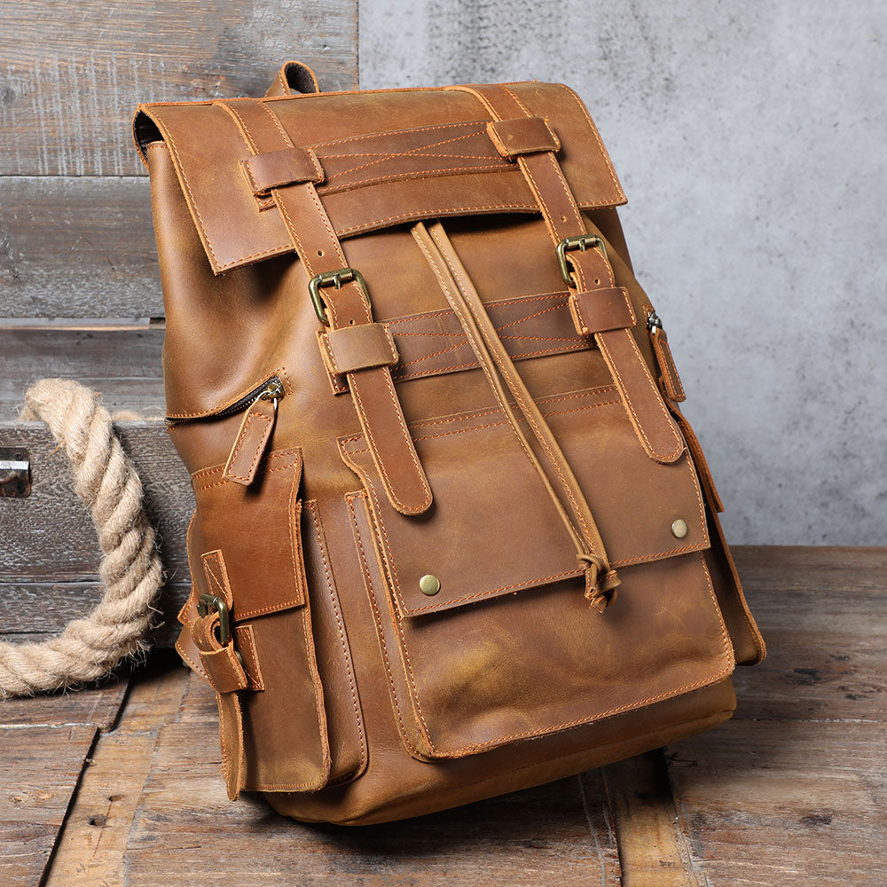 authentic leather backpack
