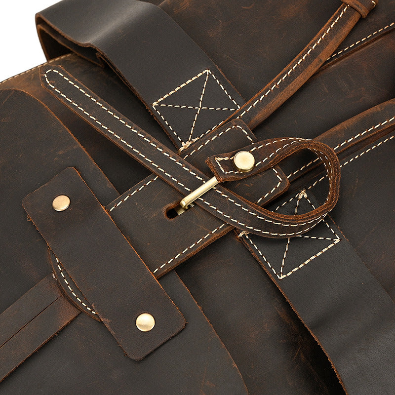 sleek backpack cognac leather womens