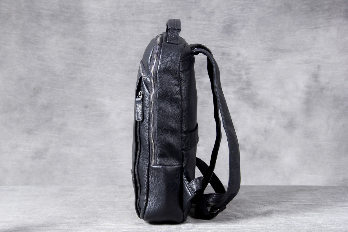 Black Leather Laptop Backpack | STEELE – Eiken