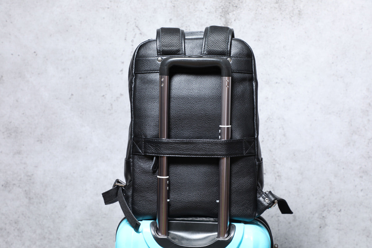 black leather rucksack