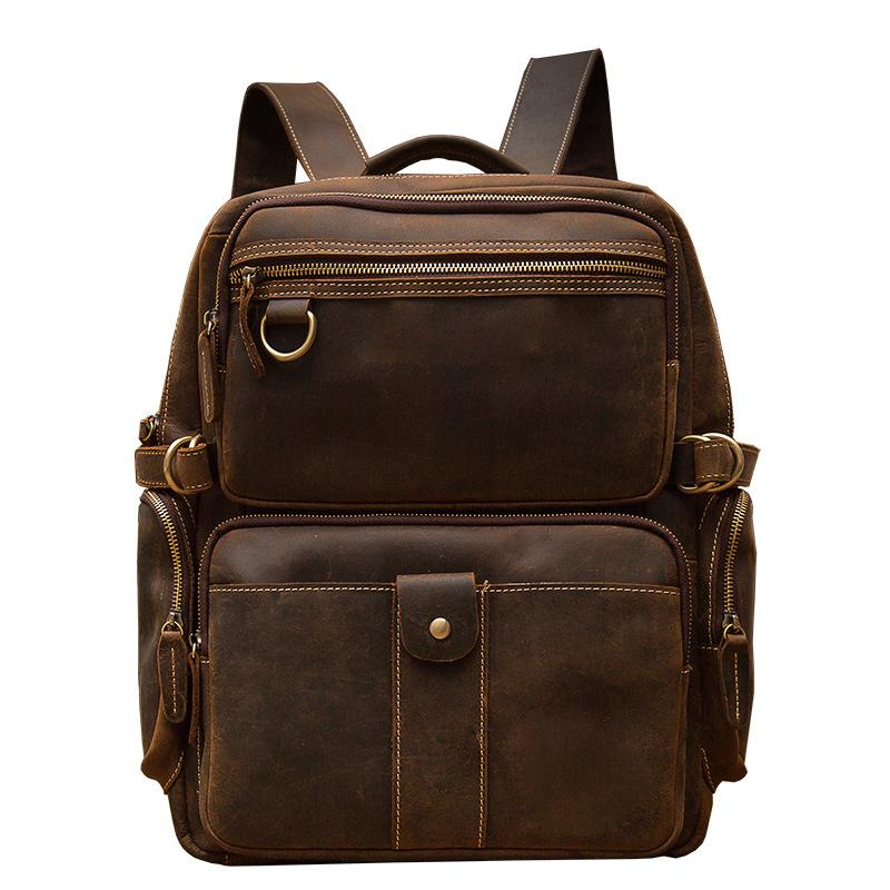 Brown leather backpack “Christopher”