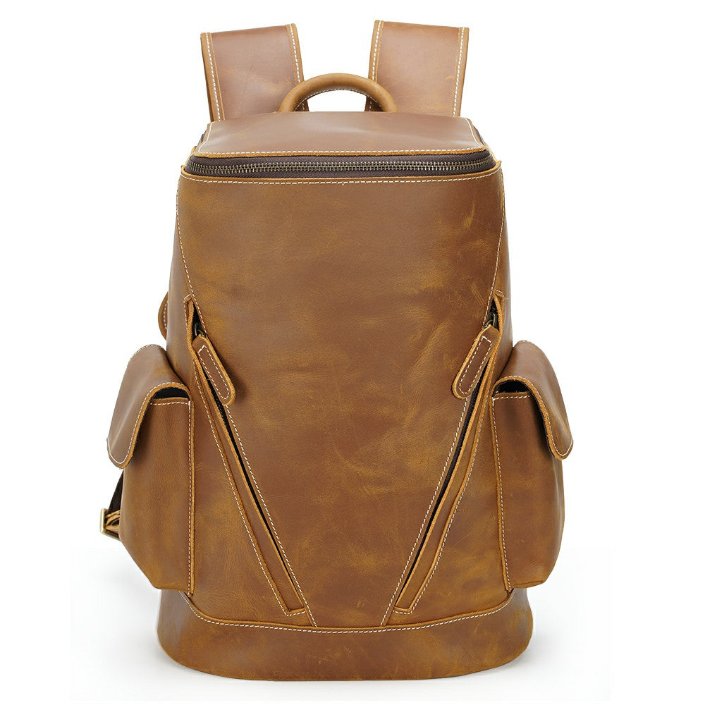 brown leather bookbag