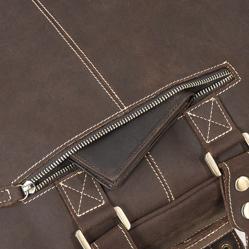 full grain leather messenger bag