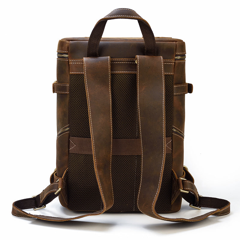 convertible brown real leather rucksack backpack