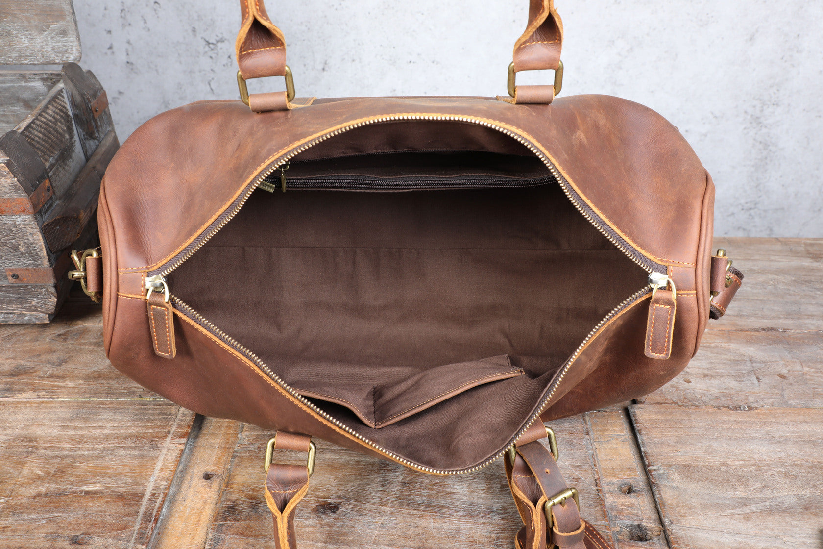 brown leather travel bag mens