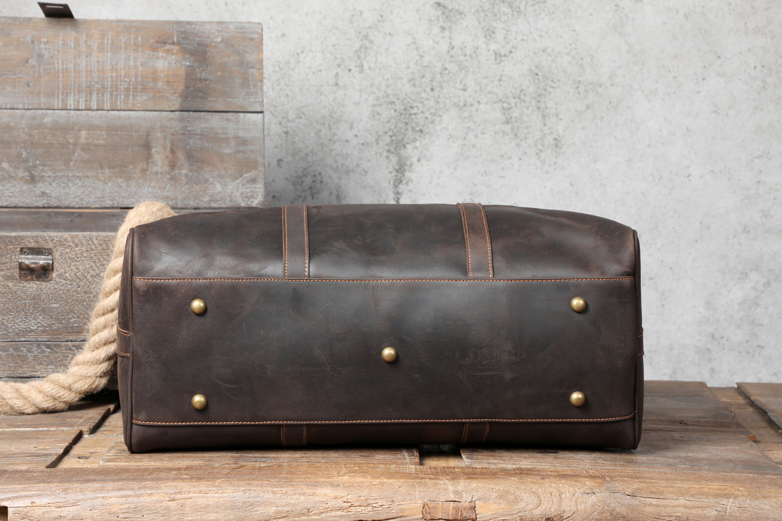 brown leather weekend bag mens