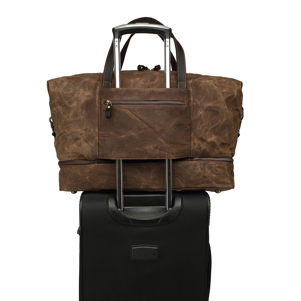 Water resistant Waxed canvas carry on luggage