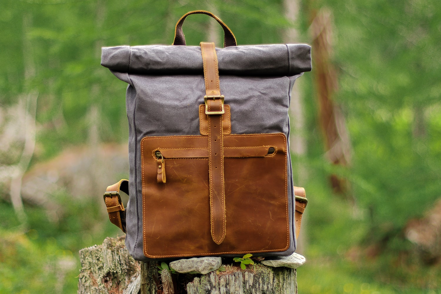 canvas roll top backpack