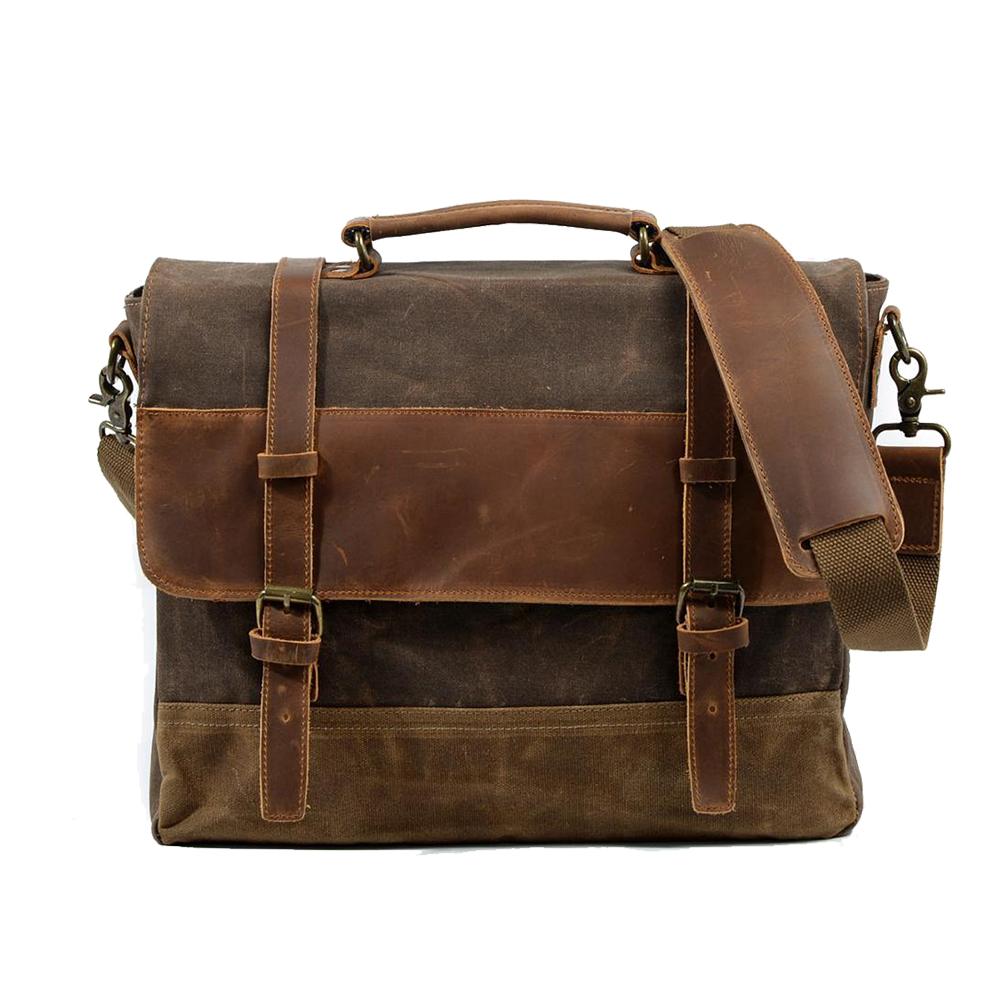 canvas waxed canvas laptop messenger bag