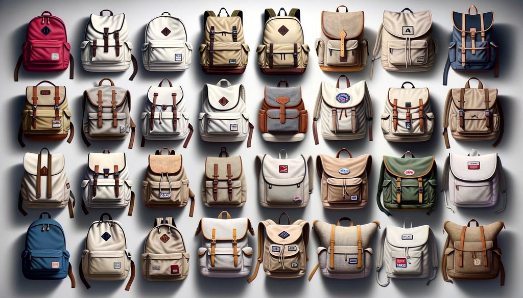collage showing the transformation of canvas backpacks