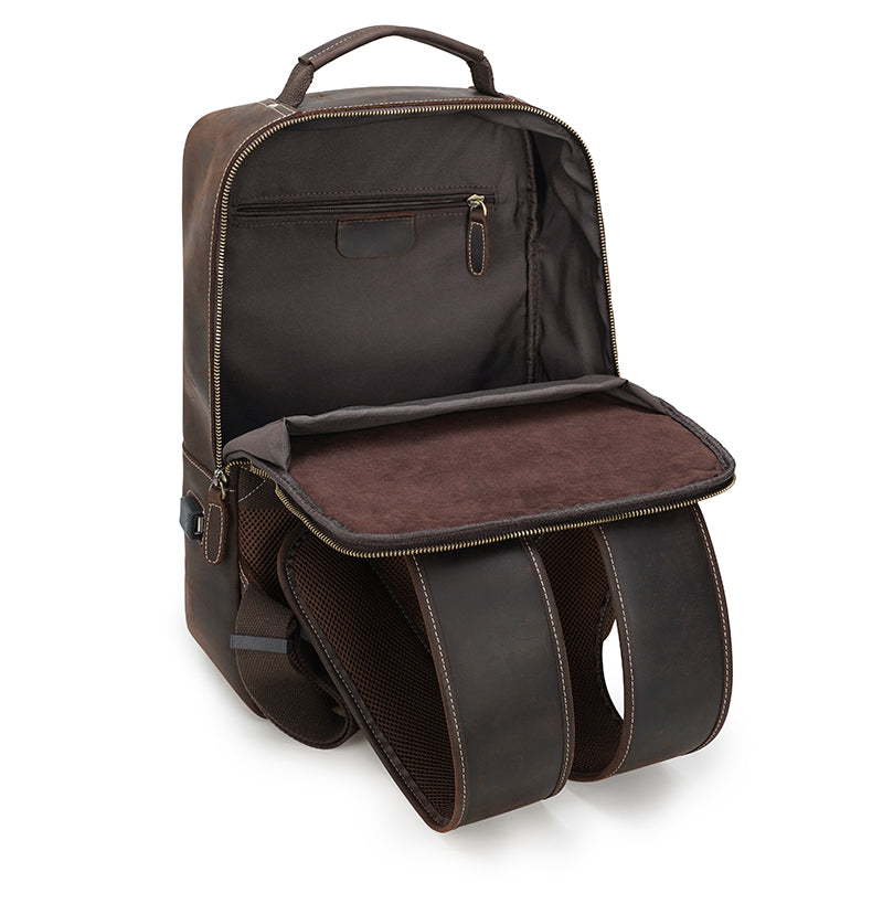 crazy horse leather backpack
