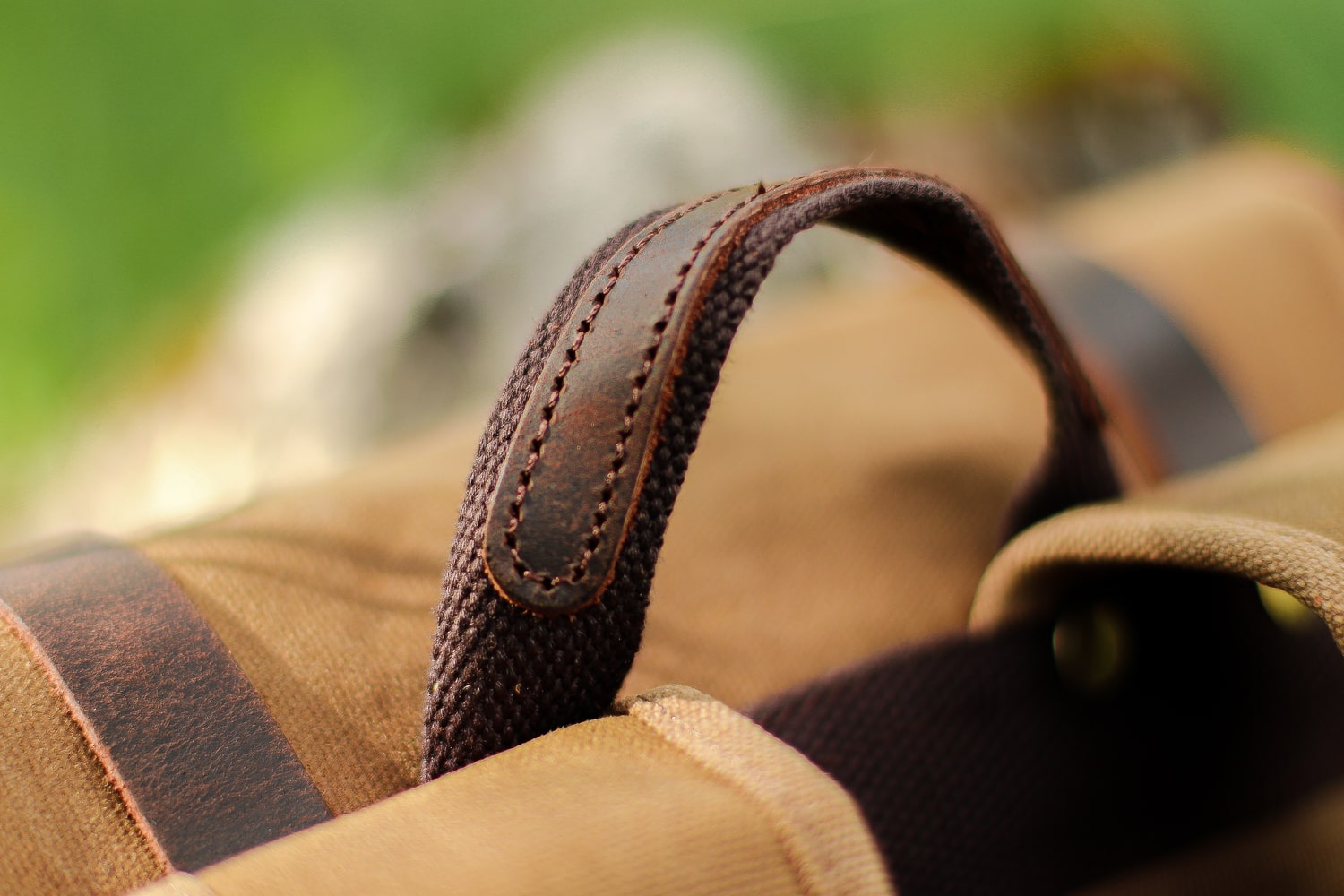 crazy horse leather waxed canvas rucksack