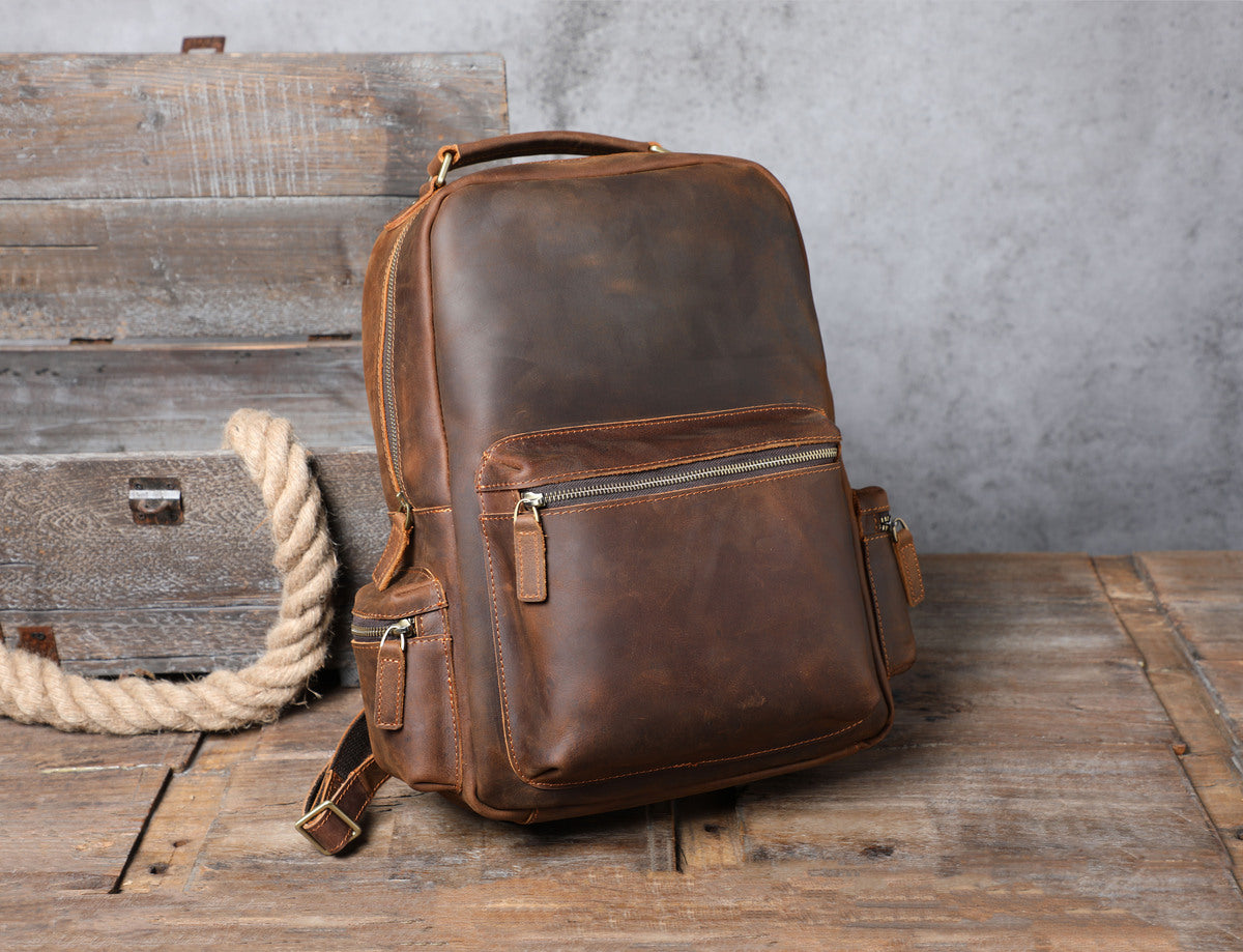 fashion genuine leather backpack with a trendy bohemian style fits every silhouette and outfits in your wardrobe
