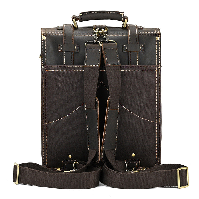 convertible female classic leather backpack