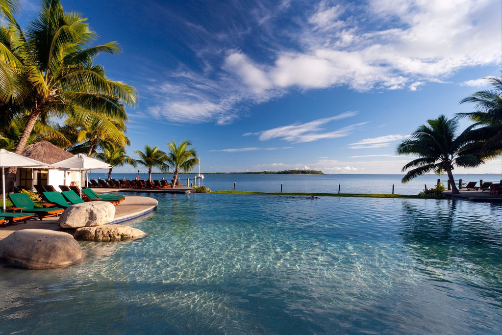 luxury resort in fiji with a pool