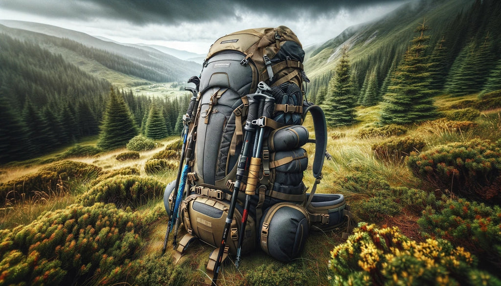 high quality hiking trekking backpack in a natural outdoor setting